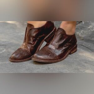 Bed Stu Dark Brown Leather Flats